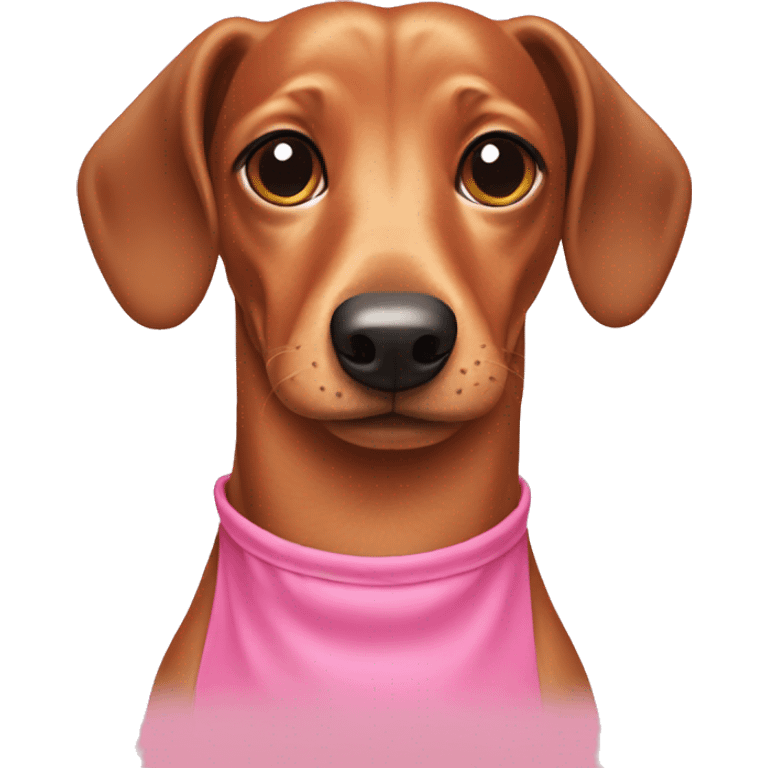 Weiner dog wearing pink dress emoji