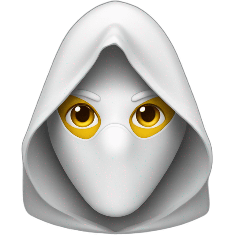 White pointy hooded man with mask emoji