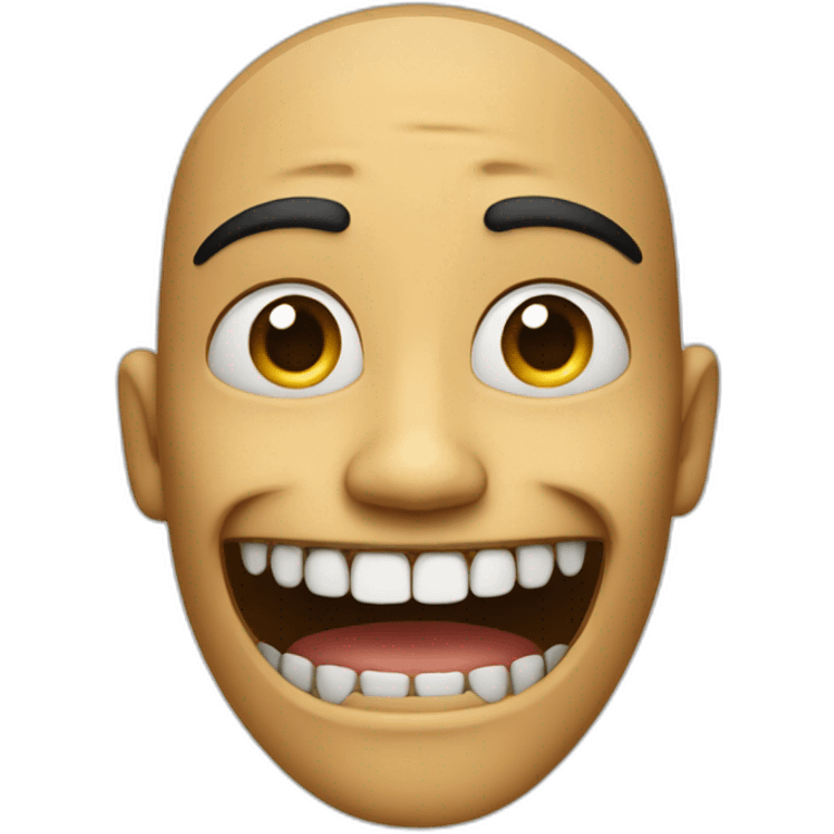 One person with a Big teeth with one black mark on under the nose emoji