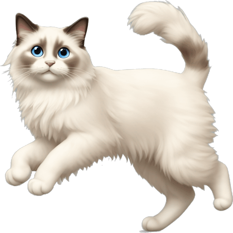 Ragdoll cat prancing emoji