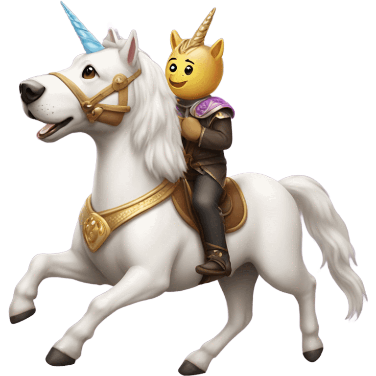 Dog riding a unicorn  emoji