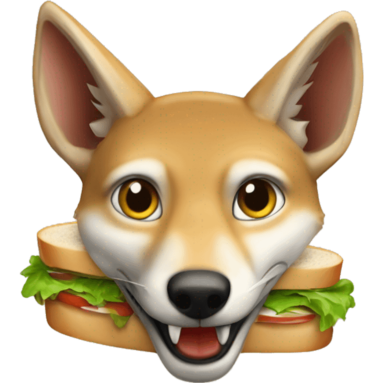 jackal with sandwich emoji