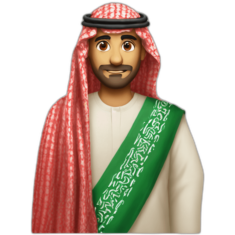 Saudi wearing a red shmagh emoji