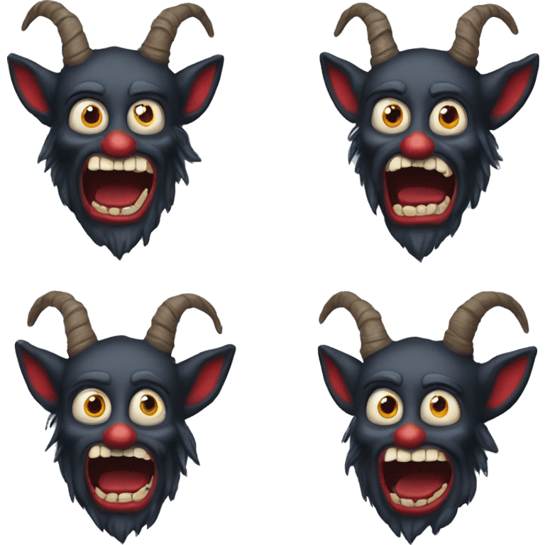 Krampus with his tongue out emoji