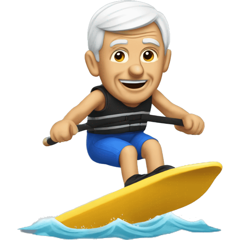 Old guy waterskiing  emoji