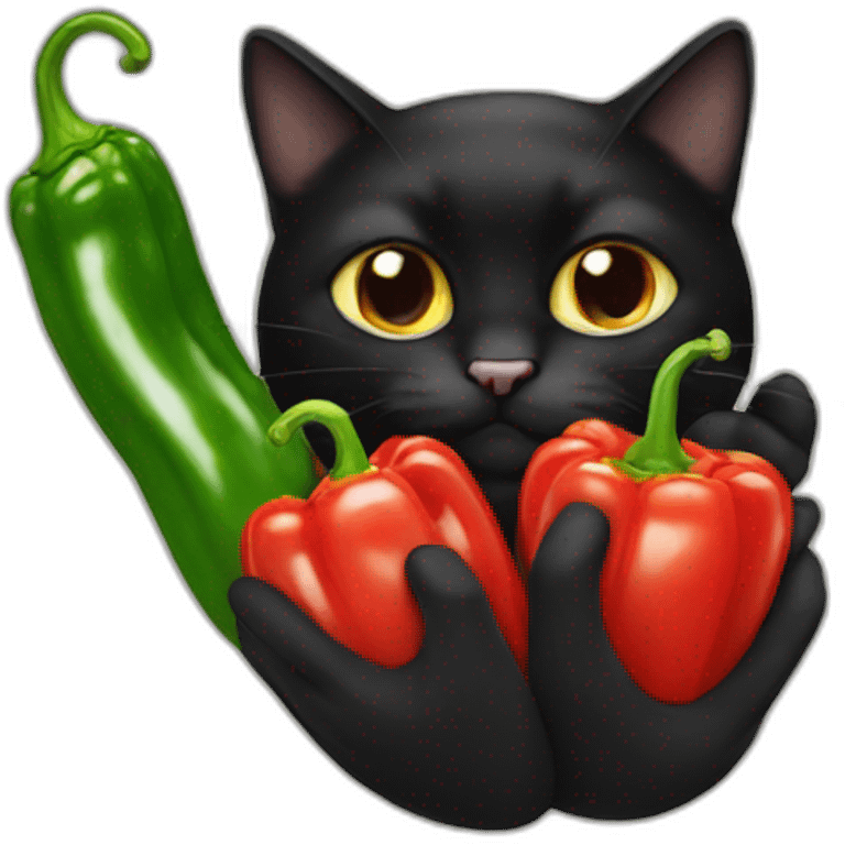 pepper eat black cat emoji