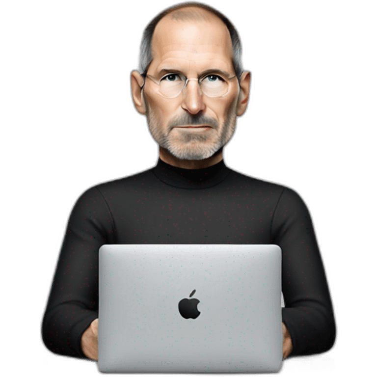 Steve Jobs with MacBook Pro emoji