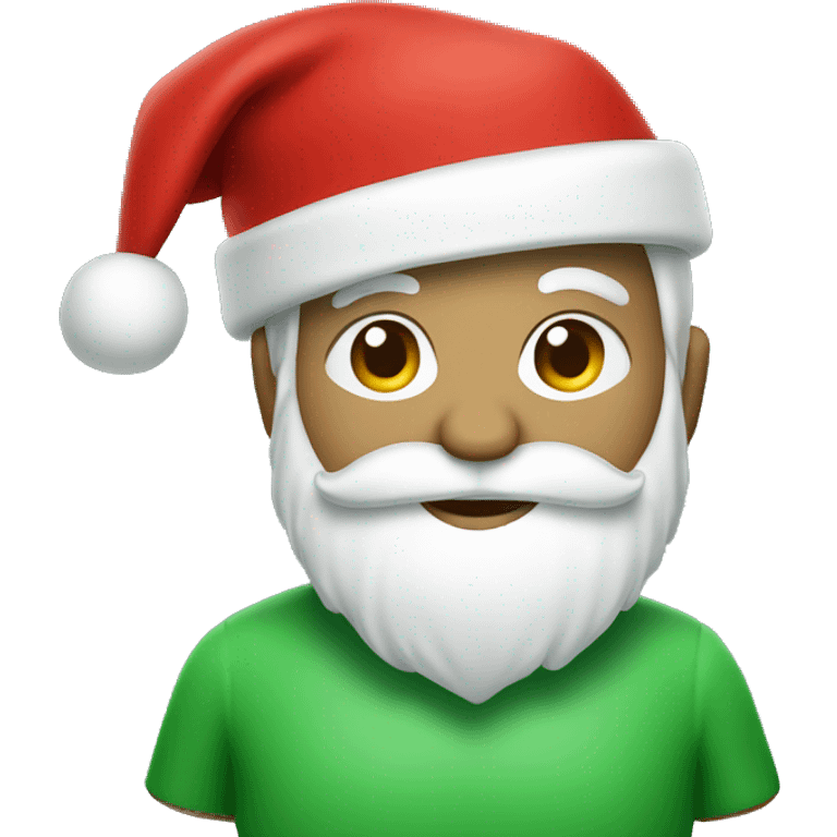 Green santa with red Christmas cap emoji