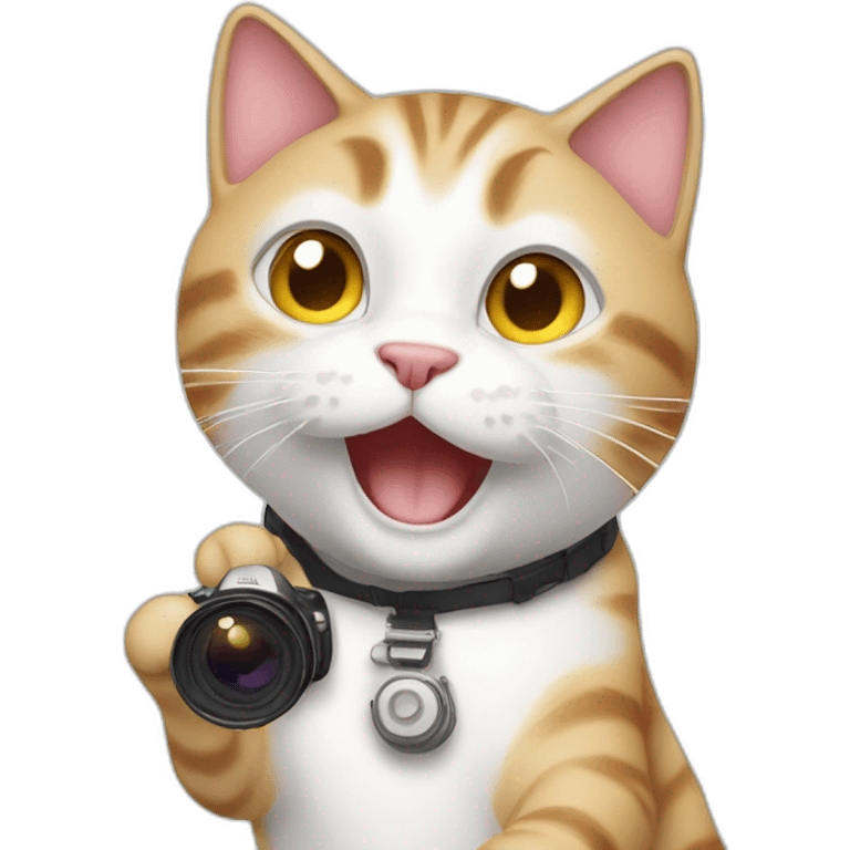 happy Cat taking photo emoji