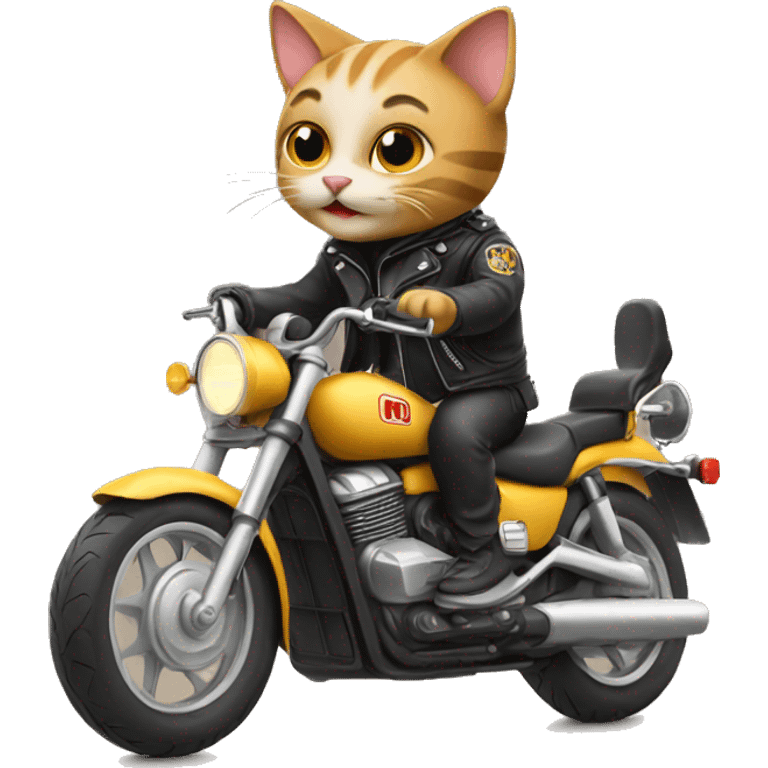 Cat riding motorcycle emoji