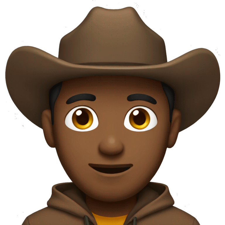 cowboy wearing a brown hoodie emoji