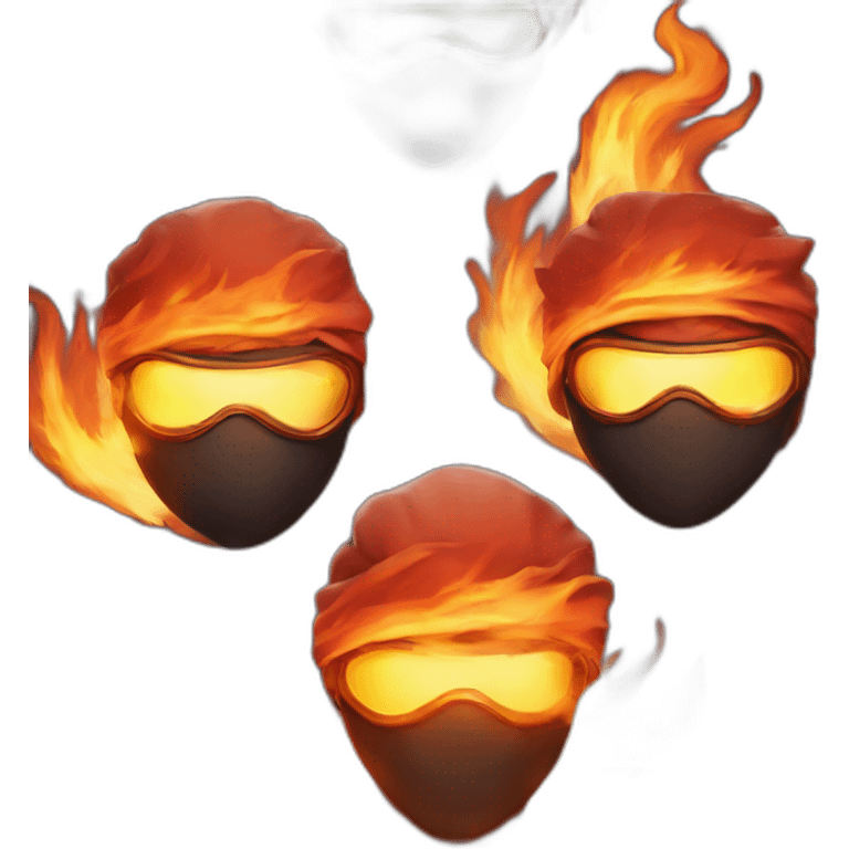 ninja with sunglasses on and on fire emoji