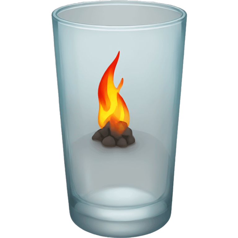 Fire inside an empty glass emoji