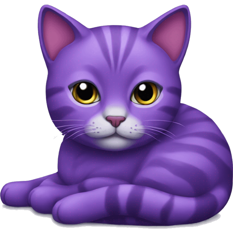 Cartoon purple cat catnap emoji