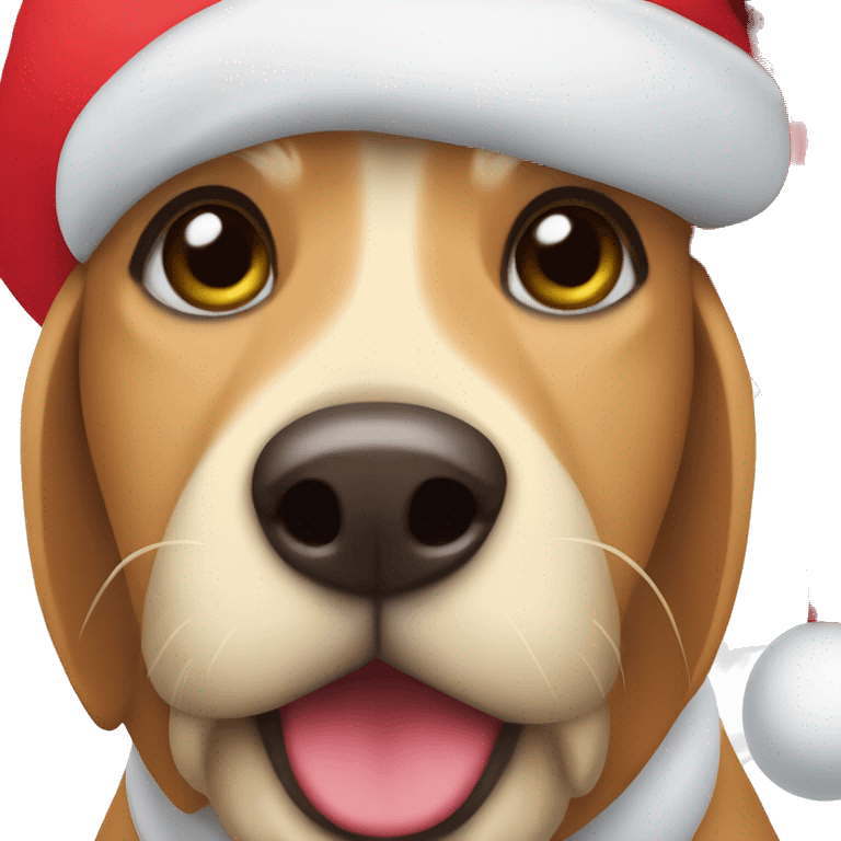 Dog wearing a Santa hat emoji