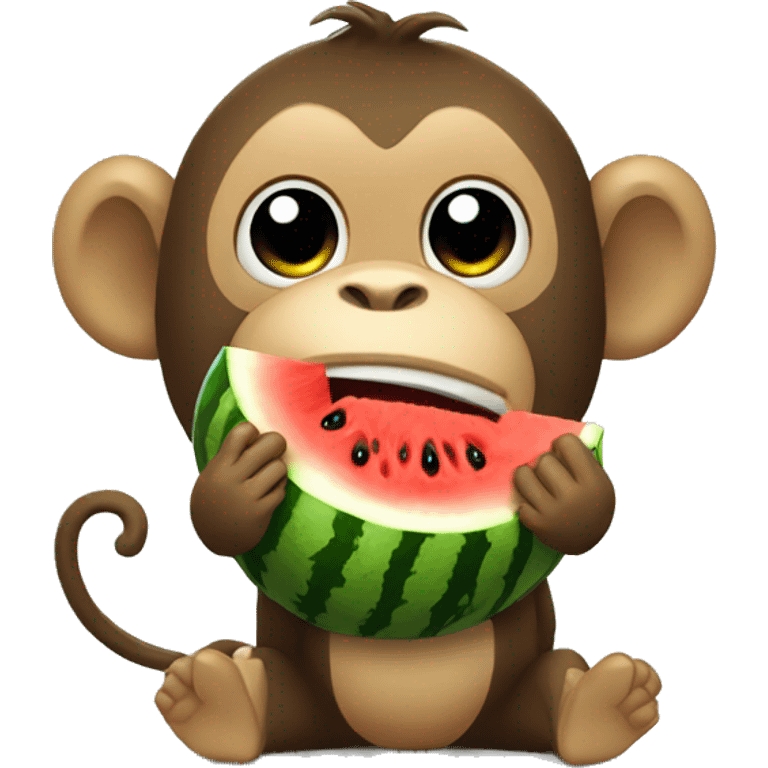 Big monkey eating watermelon emoji