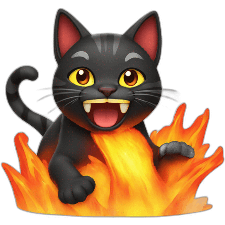 Cat vilifying lava emoji