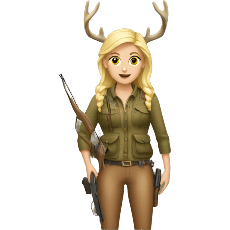 Blonde girl deer hunting emoji