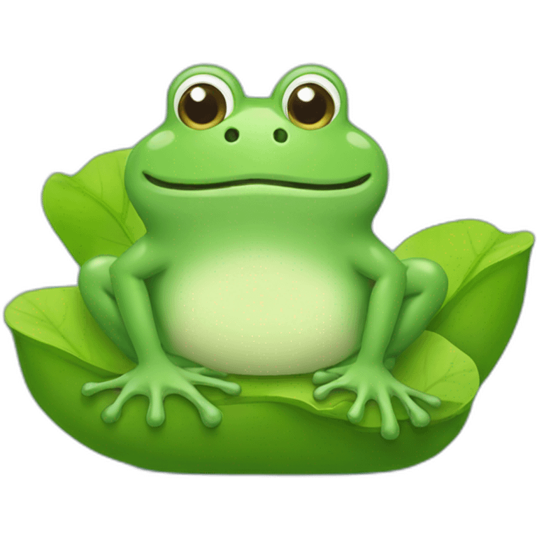 Grenouille qui fait un calin emoji