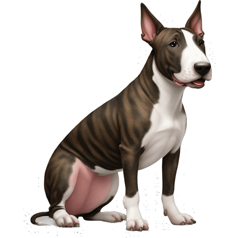 brindle english bull terrier sitting down emoji