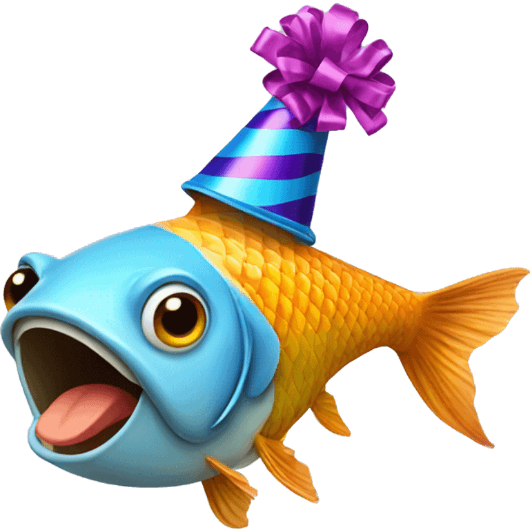 Fish in a party hat emoji