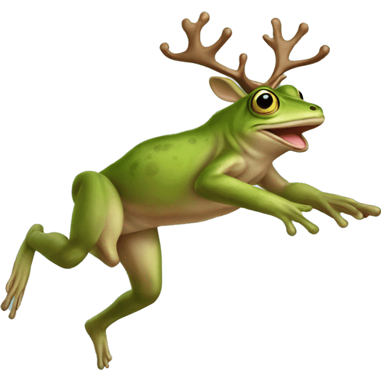 frog jumping a deer emoji