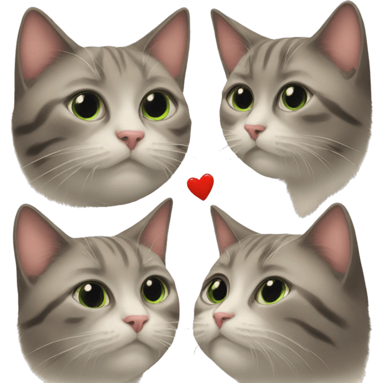 Cat with girl kiss at nose emoji