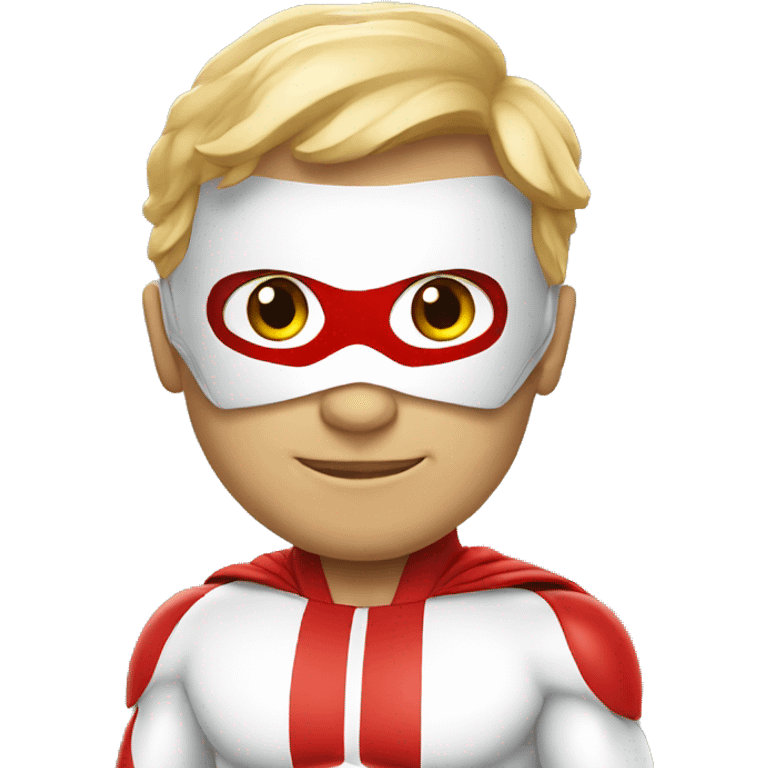 canadian superhero wearing red and white clothes emoji