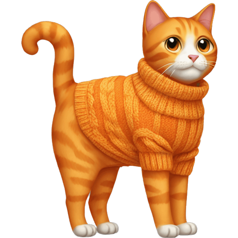 Orange Cat with sweater emoji