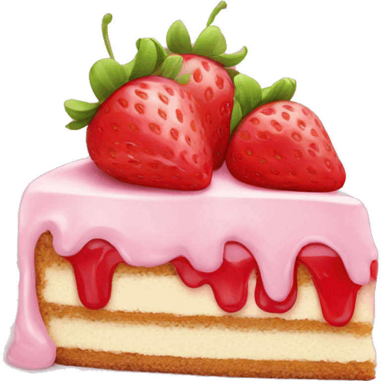 strawberry piece of cake emoji