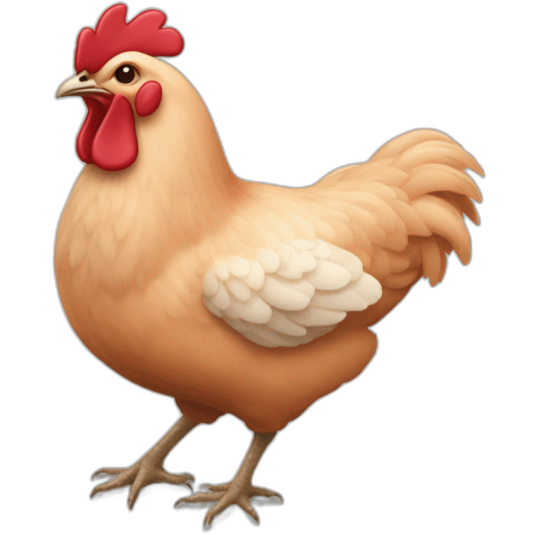 Une poule rose emoji