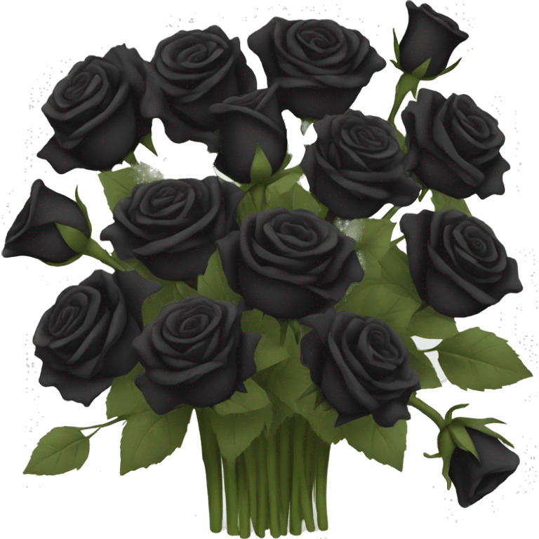 bouquet of black roses emoji