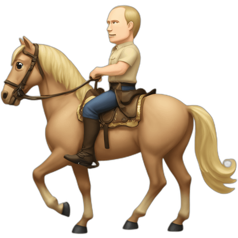 muscular putin on horseback beige colored shirt emoji