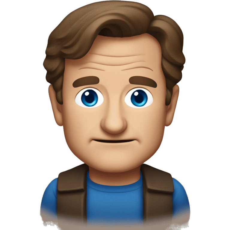 Robin Williams with brown hair and blue eyes emoji