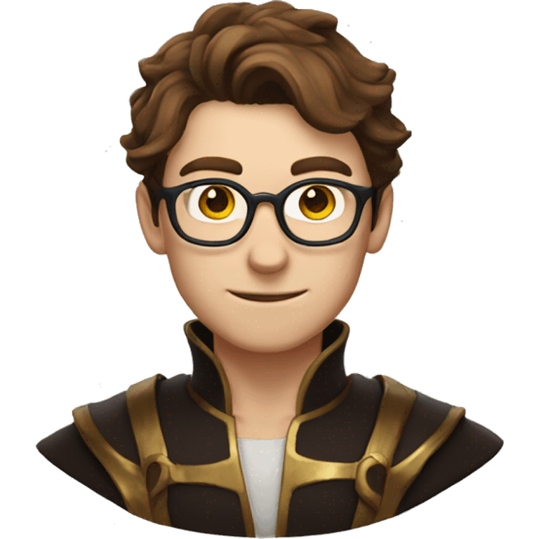 male mage brown hair, glasses emoji