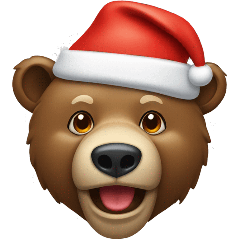 Bear wearing Santa’s hat emoji