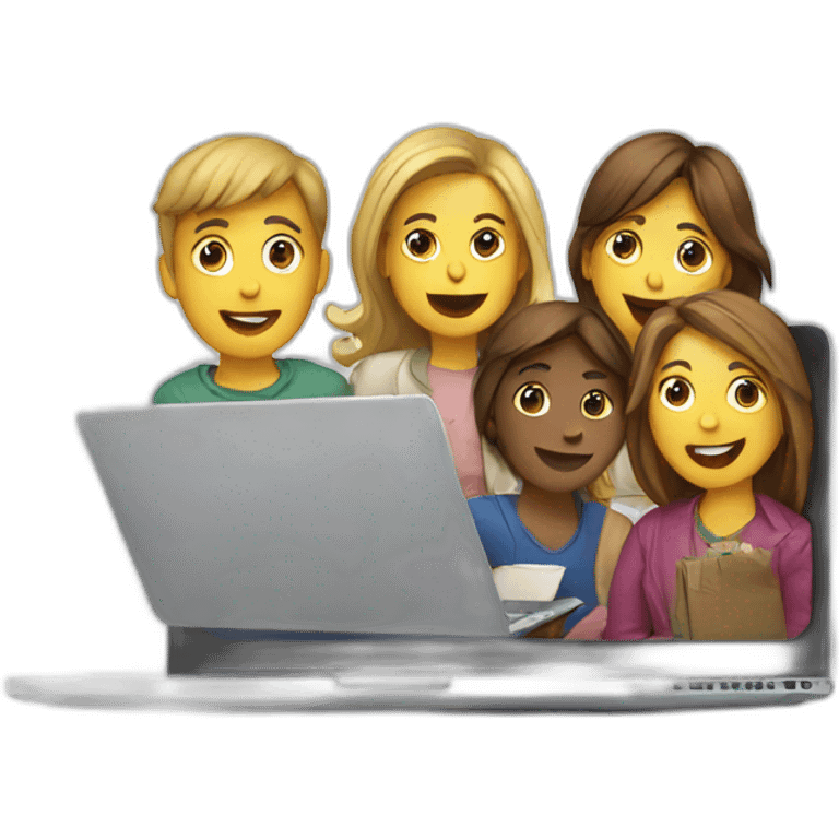 people coming out of a laptop emoji