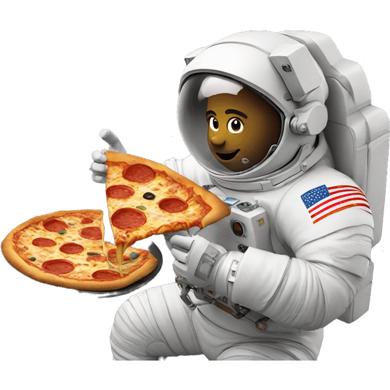 Astronaut eat pizza emoji