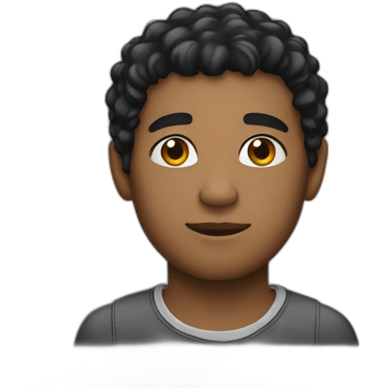 Young black hair man emoji