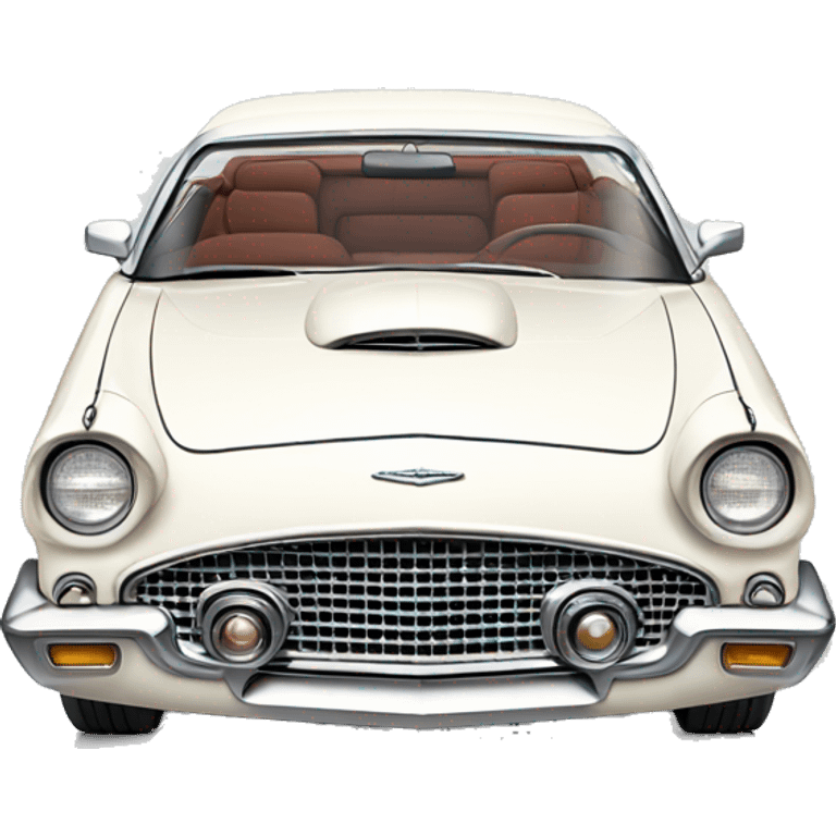 Light white Ford Thunderbird vintage emoji