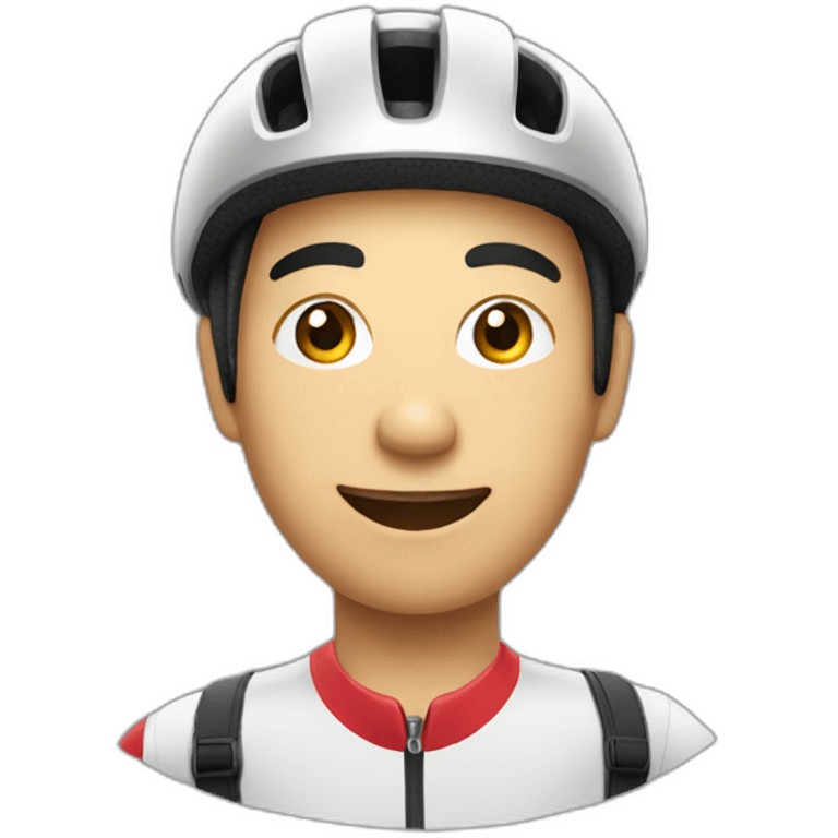 asian cyclist taking a selfie emoji