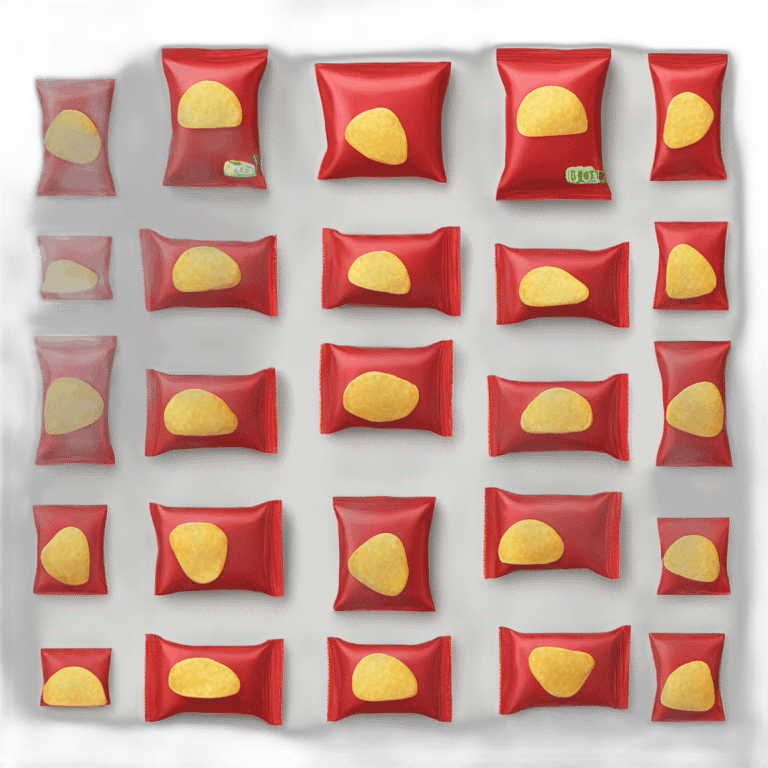 chips packet in red color emoji