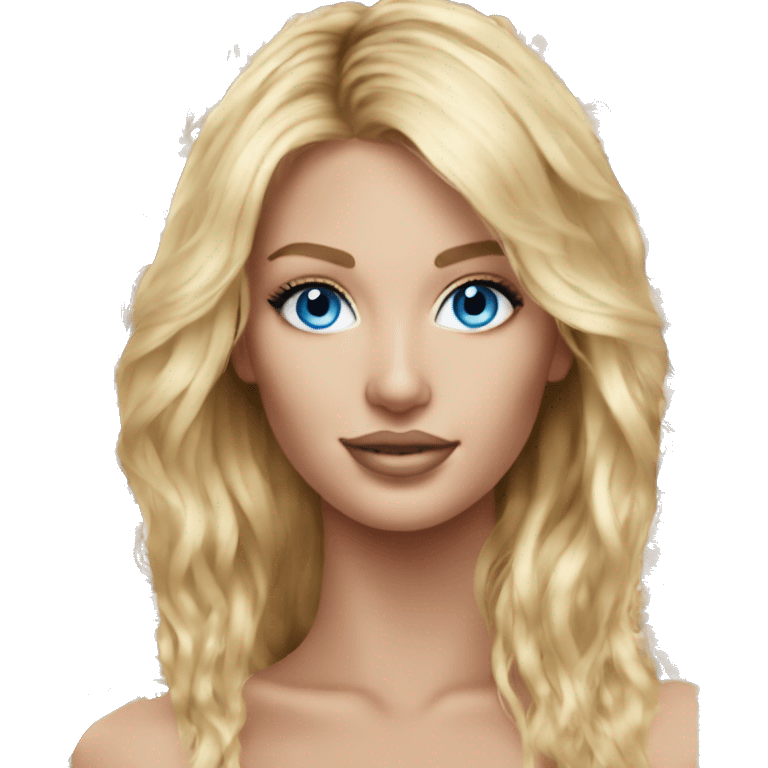 Realistic victoria secret model blonde blue eyes  emoji