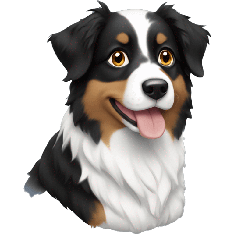 Black and white no brown toy Australian shepherd emoji