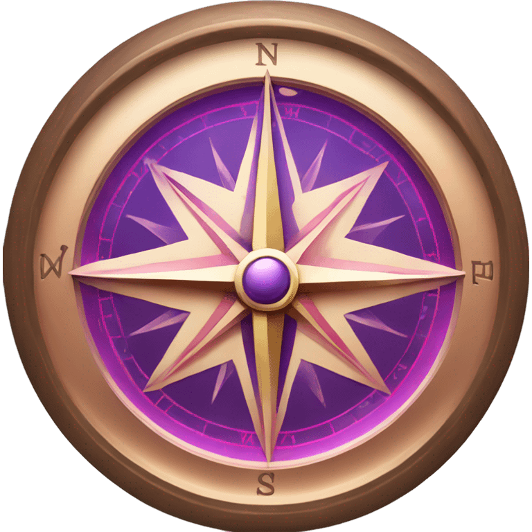 Beautiful classic compass with purple and pink grading emoji