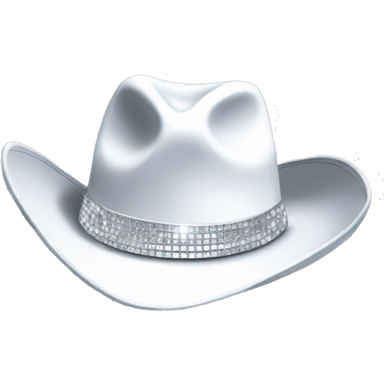 White Disco ball cowboy hat emoji