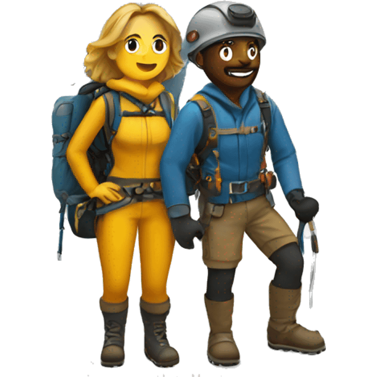 With couple mountaineers  emoji