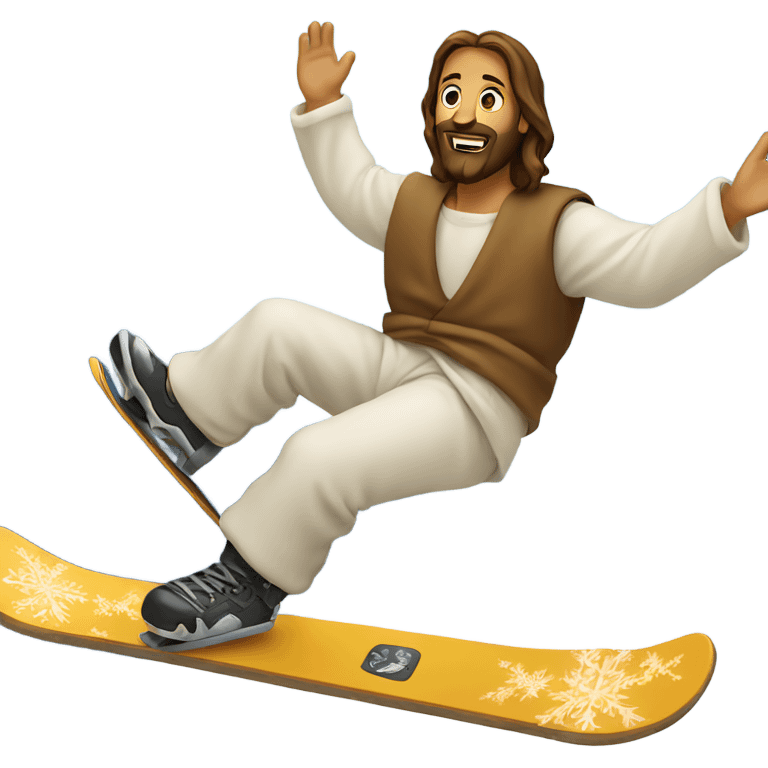 jesus snowboarding emoji