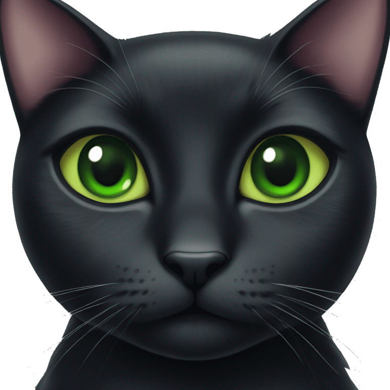 Black cat with green eyes  emoji