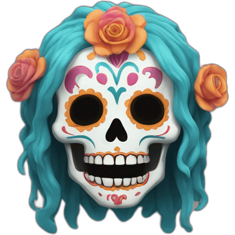 Colorful el muerte mexican ghost god emoji